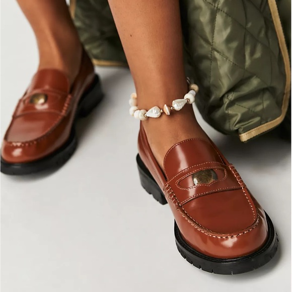 Free People Shoes - Free People Brown Liv Loafers - Size 38 - NWOB